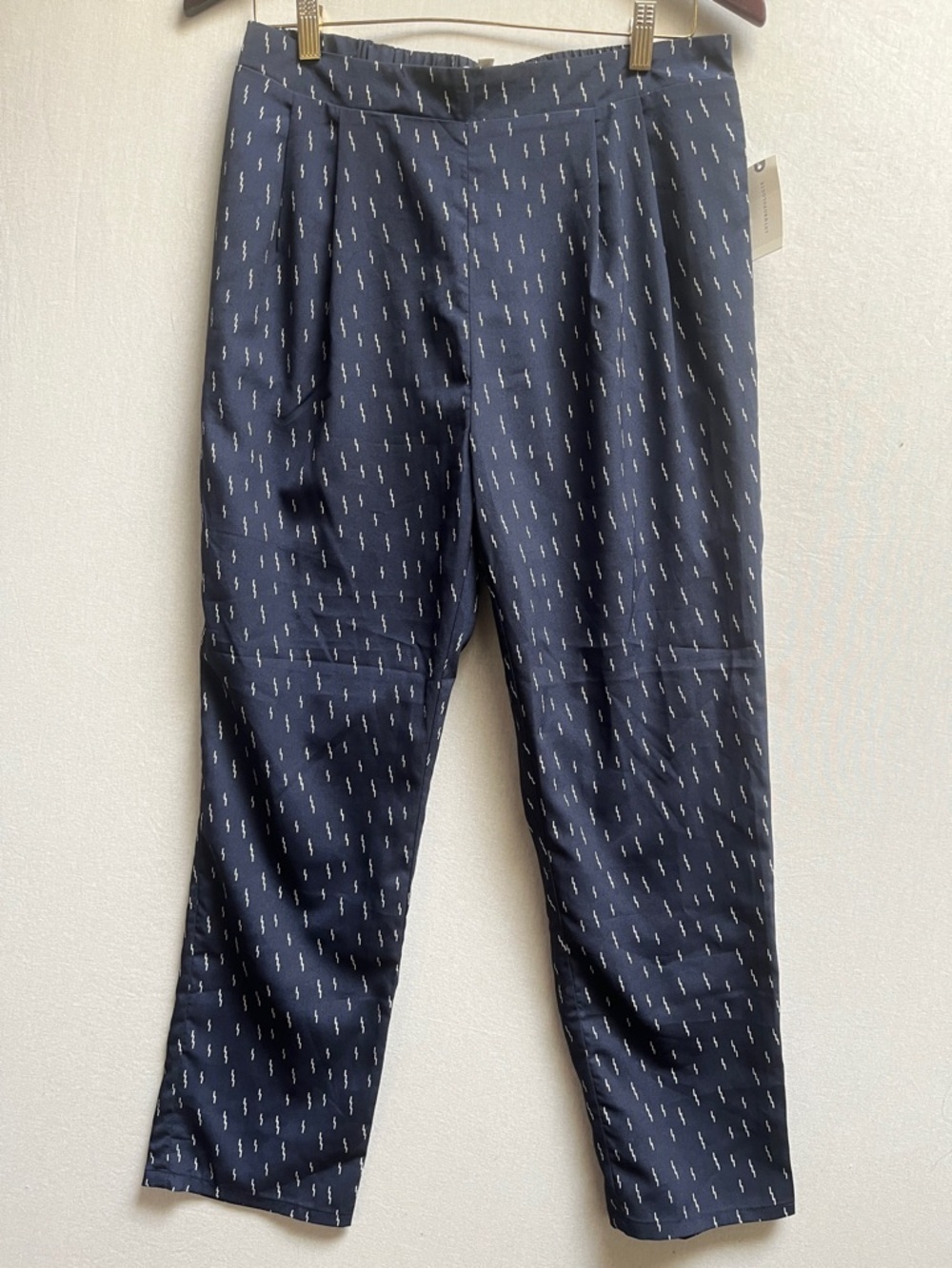 JOA Patterned Dress Pants Subtle Micro Print Navy Trousers L